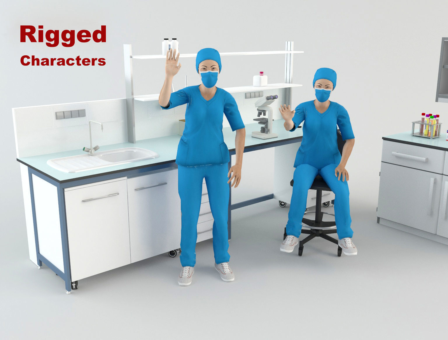 Hospital Laboratory - Scene 1 Low-poly 3D model_3