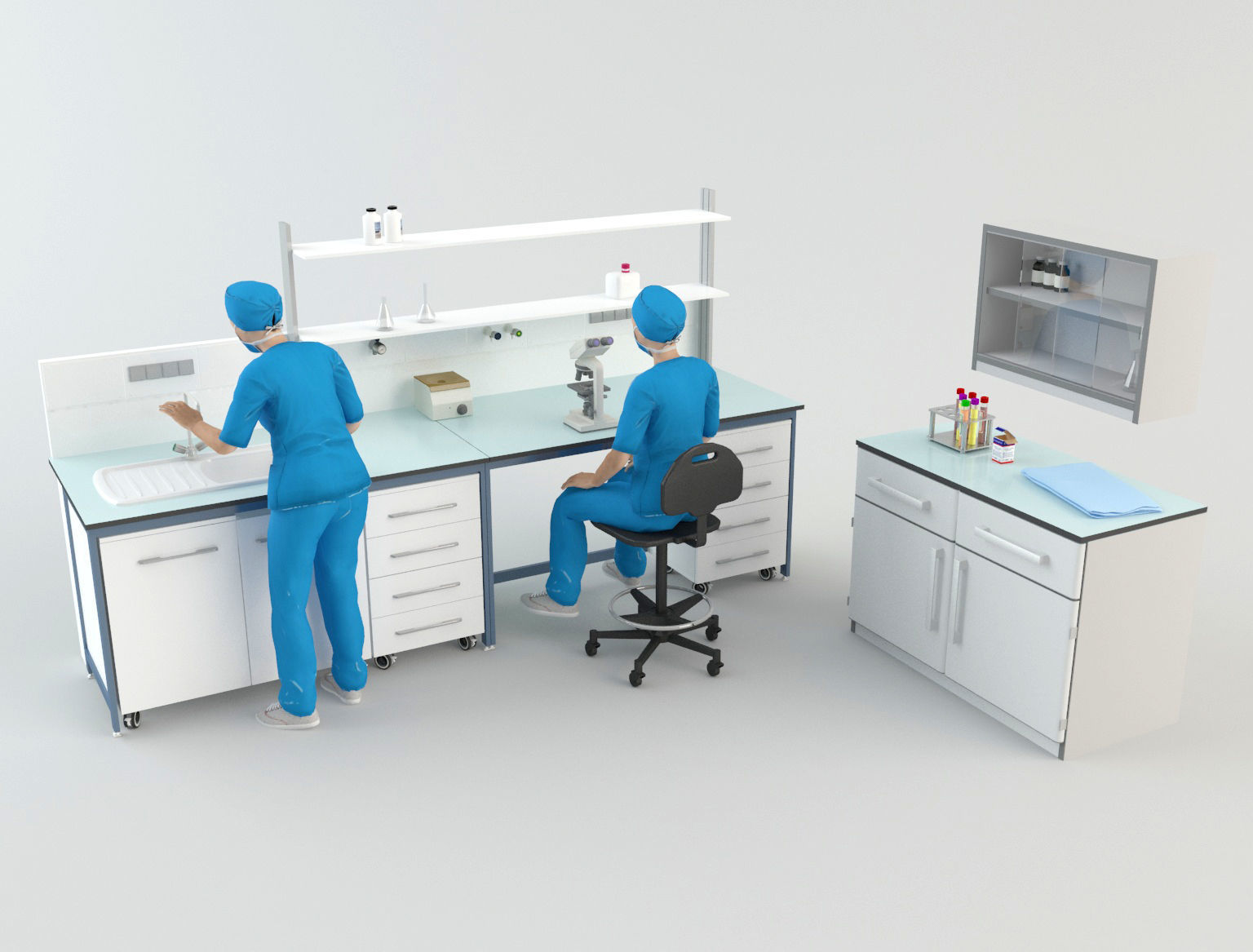 Hospital Laboratory - Scene 1 Low-poly 3D model_1