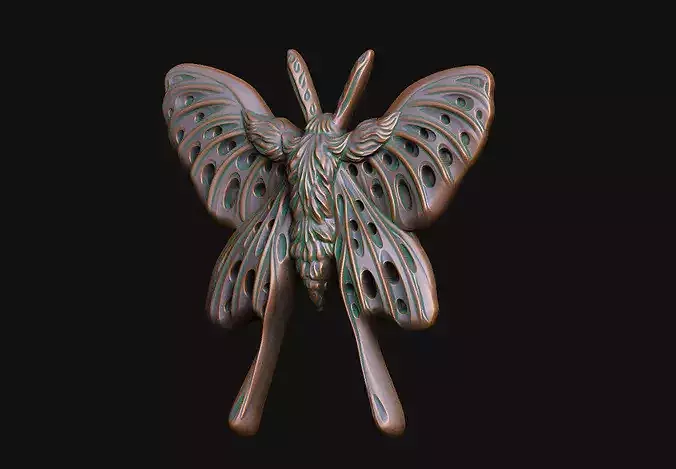 moth butterfly aspire cnc 3d-model sculpture relief metallic 
