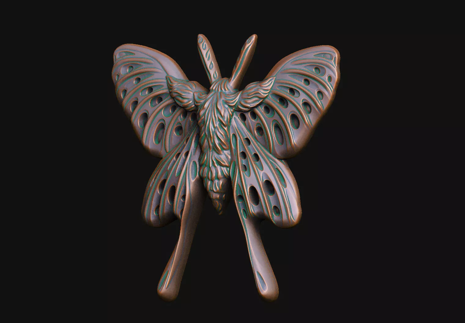 moth butterfly aspire cnc 3d-model sculpture relief metallic 3D print model