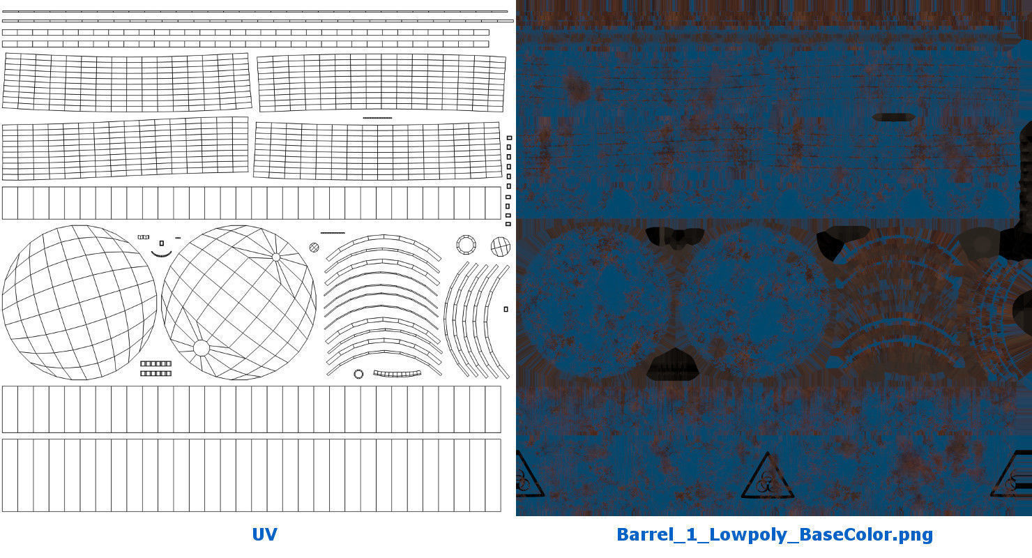 Barrel 1 Lowpoly oil Low-poly 3D model_5