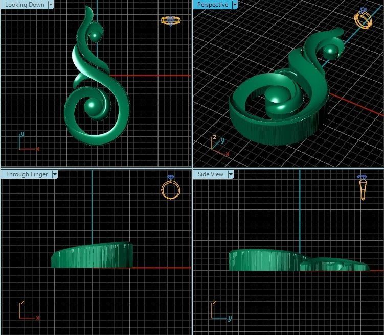 Pendant golden musical note 3D print model_2