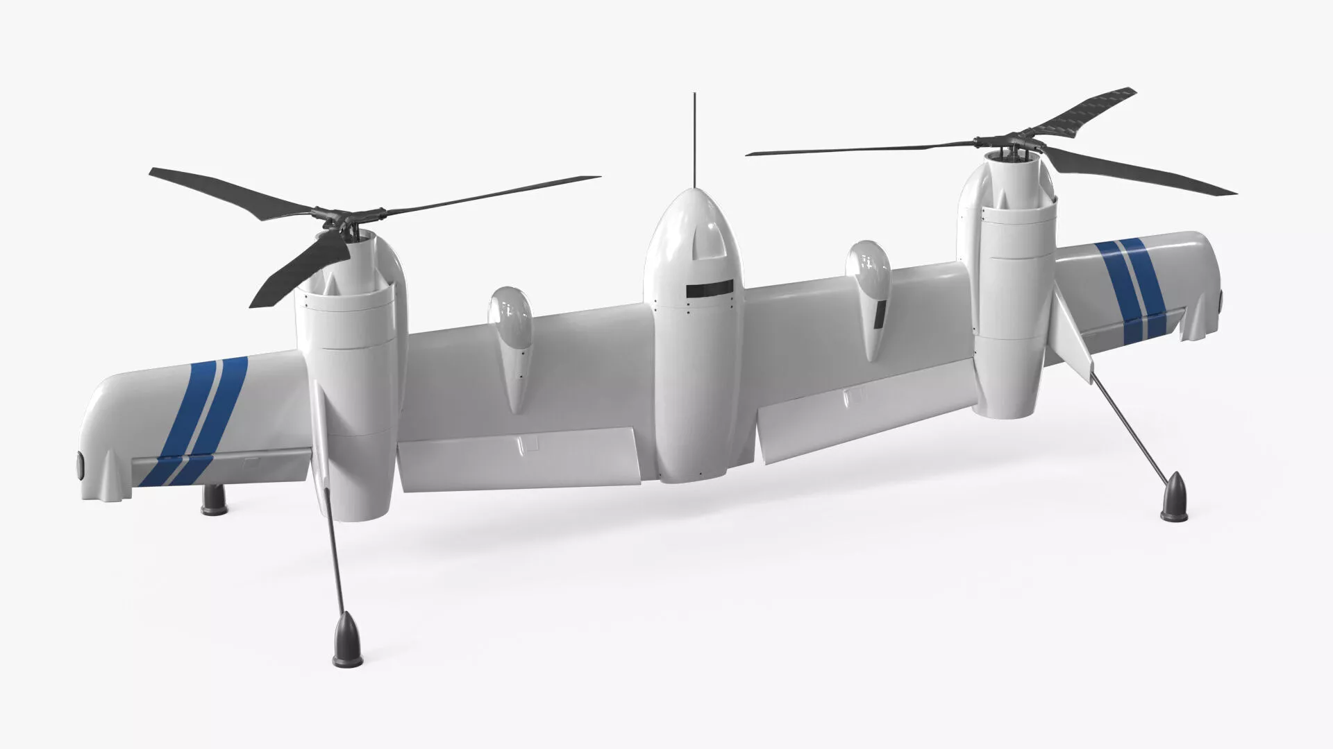 Sikorsky Experimental Tiltrotor Drone White Rigged 3D model