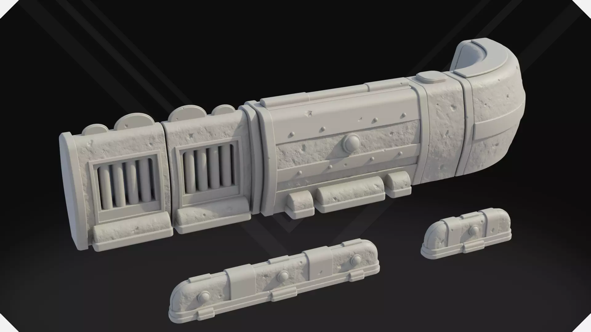 Sci-fi City Walls 6-Pack 3D print model
