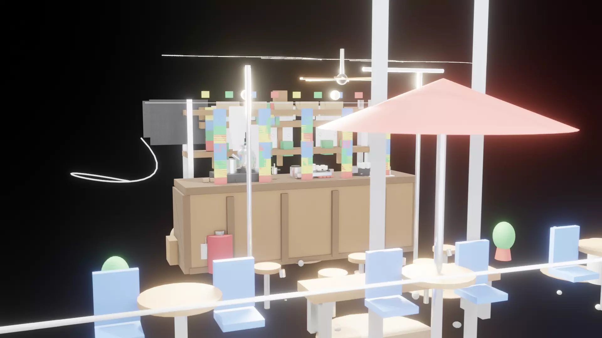 Realistic Indian Open Tea Stal Roadside Chai Shop Game Ready Low-poly 3D model