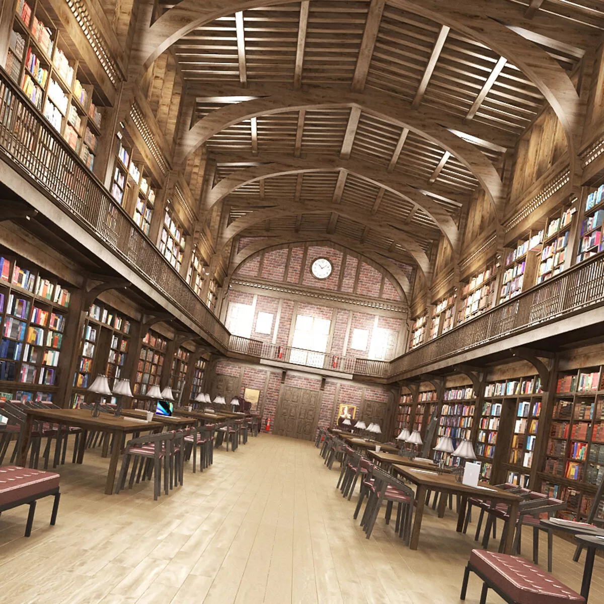 Historical Library 01 3D model