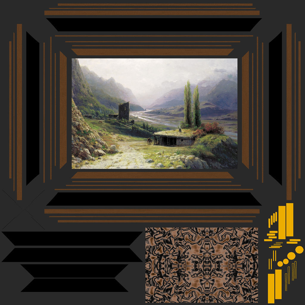 A collection of Frames - Set I Low-poly 3D model_9