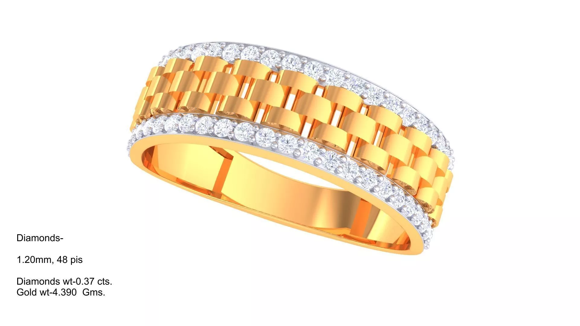 Diamond Men Ring 3D print model