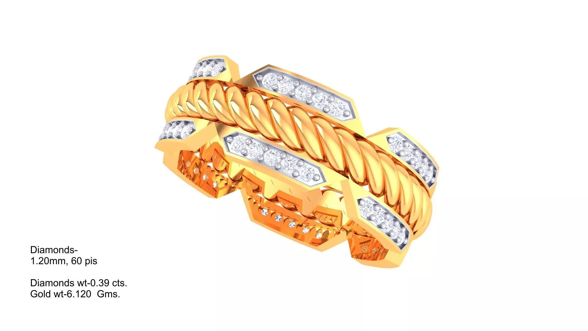Diamond Men Ring 3D print model