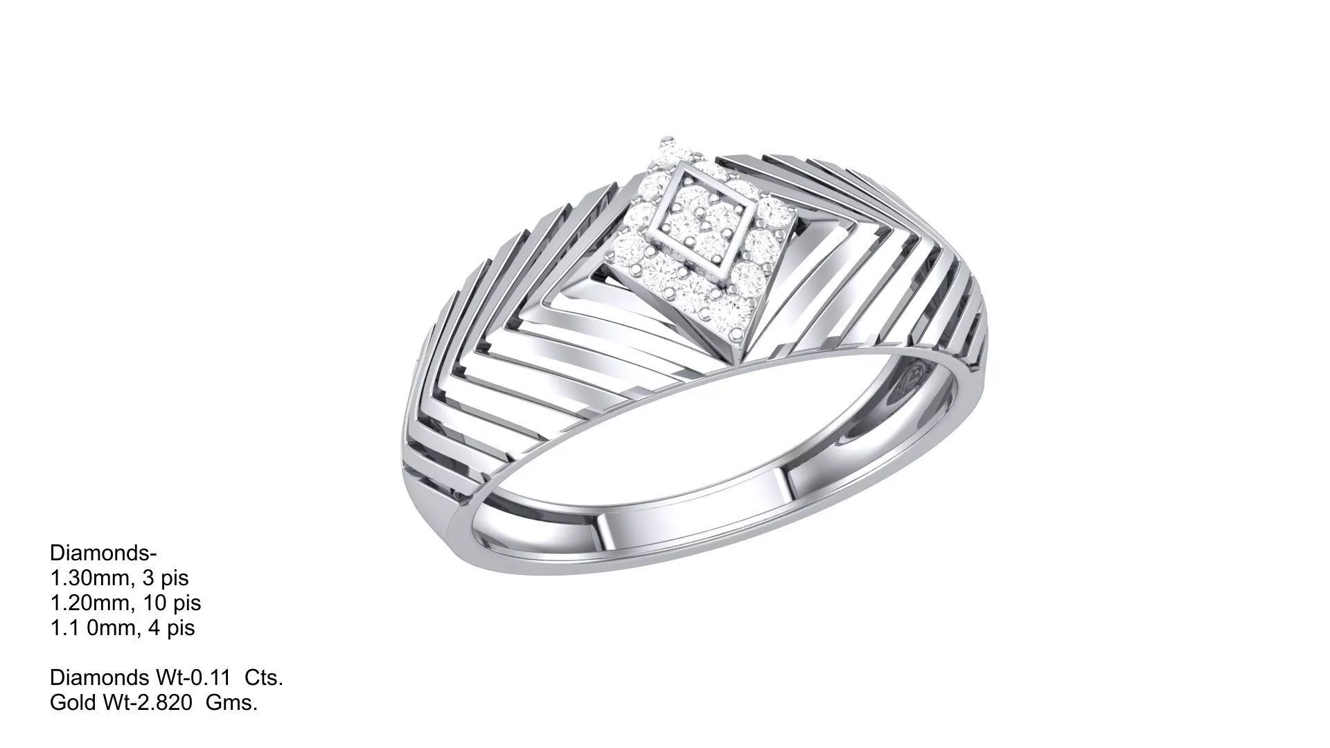 Diamond Men Ring 3D print model