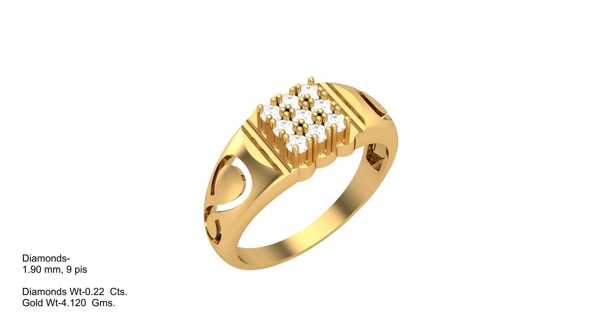 Diamond Men Ring 3D print model