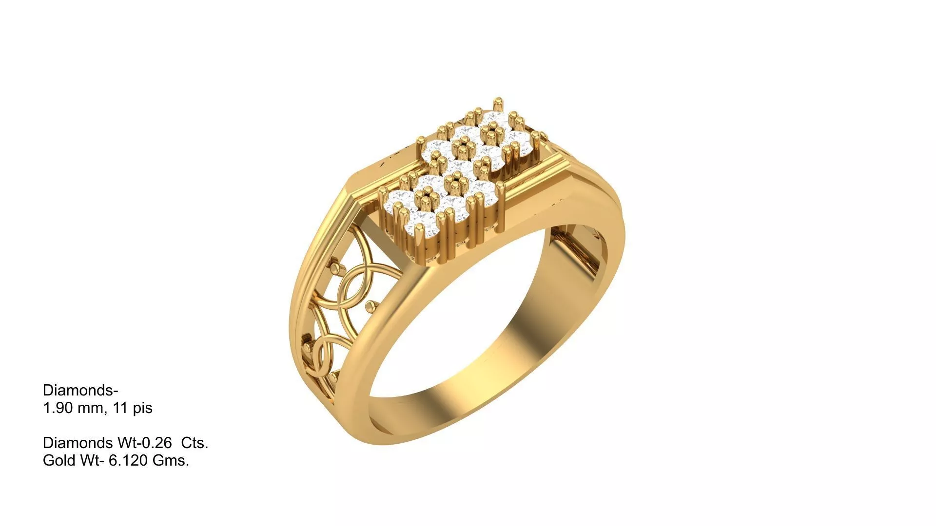 Diamond Men Ring 3D print model