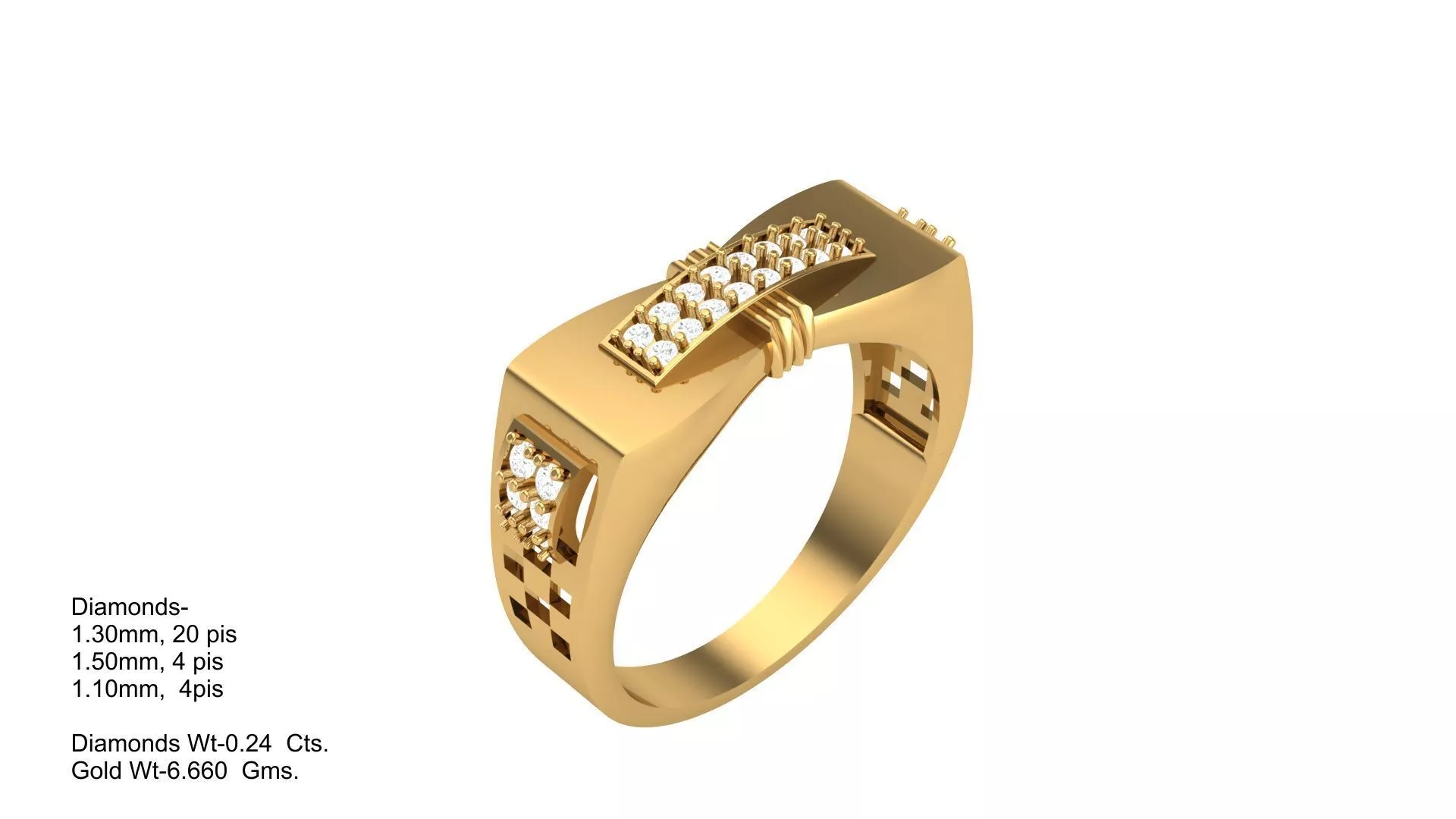 Diamond Men Ring 3D print model