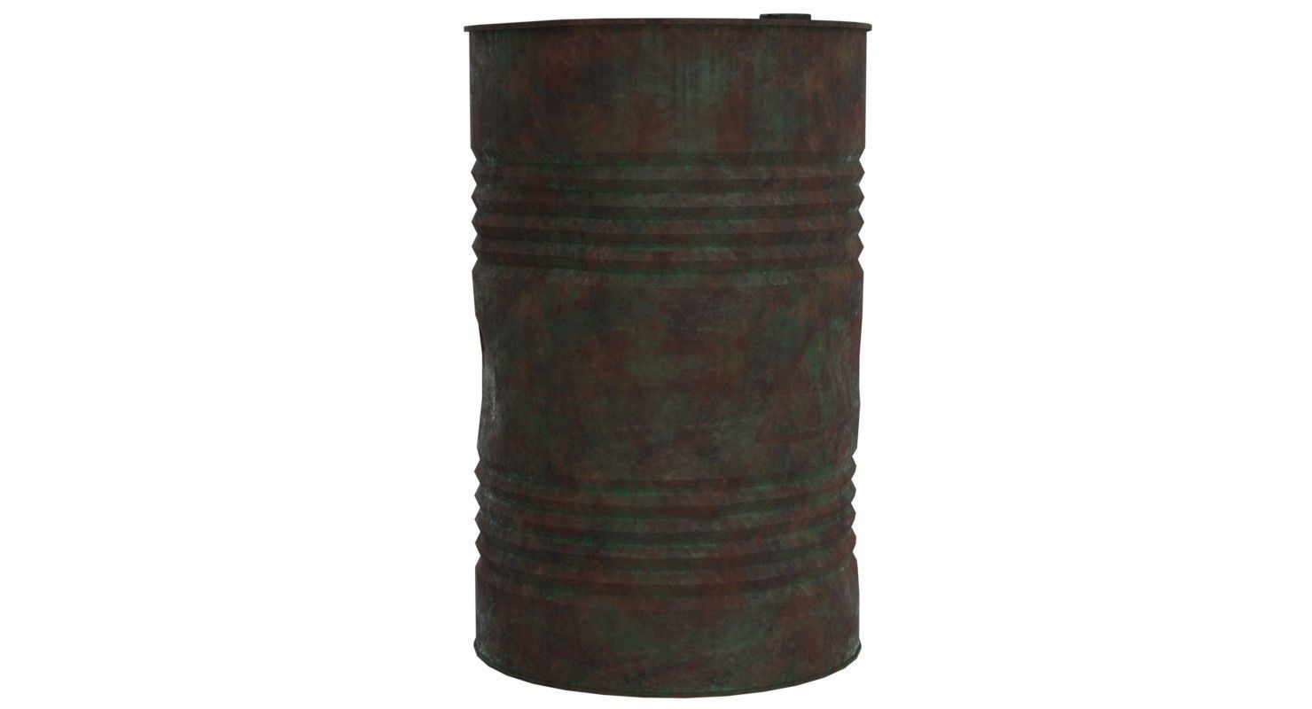 Barrel 2 Lowpoly rusty oil Low-poly 3D model_1