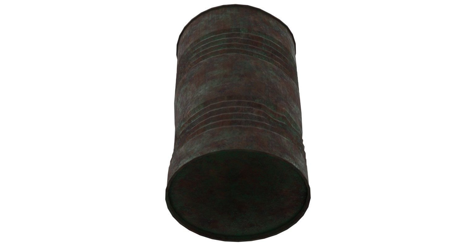 Barrel 2 Lowpoly rusty oil Low-poly 3D model_3