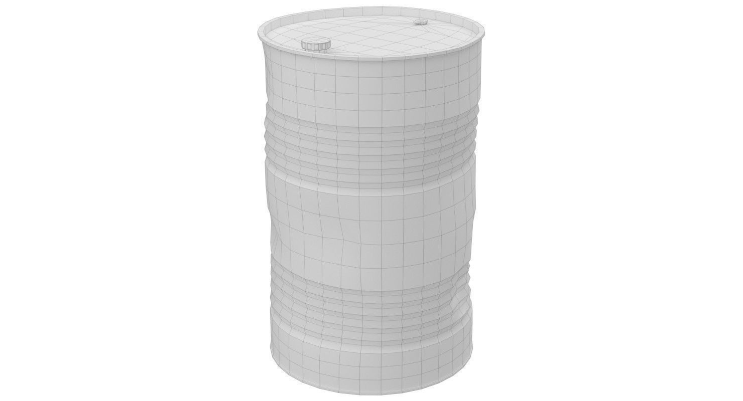 Barrel 2 Lowpoly rusty oil Low-poly 3D model_4