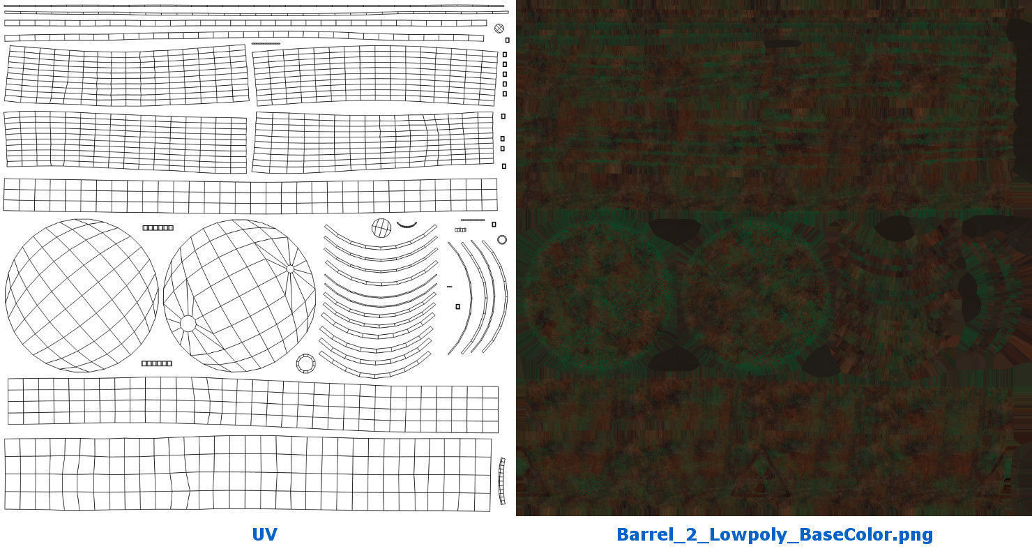 Barrel 2 Lowpoly rusty oil Low-poly 3D model_5