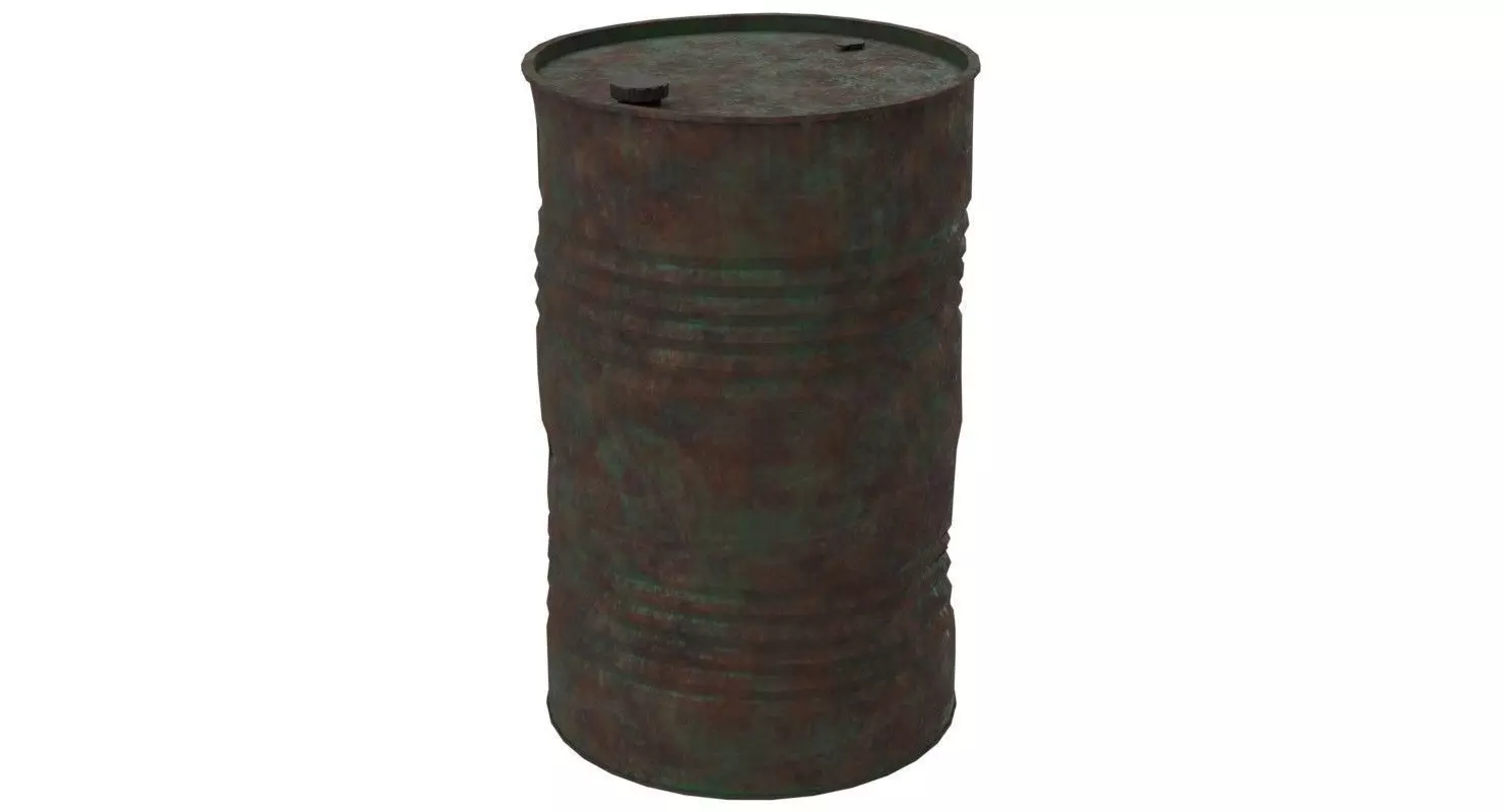 Barrel 2 Lowpoly rusty oil Low-poly 3D model_0