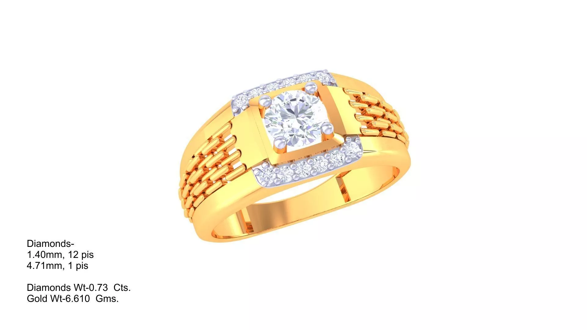 Diamond Men Ring 3D print model