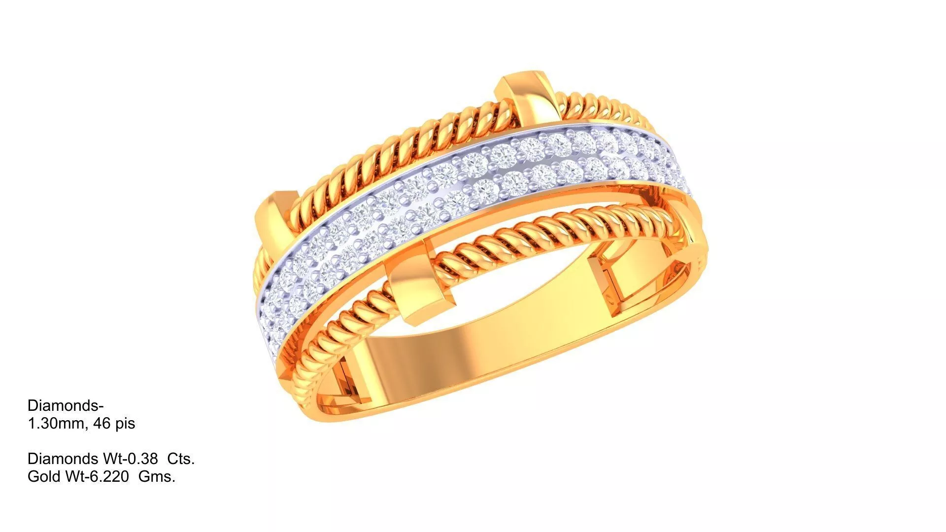 Diamond Men Ring 3D print model