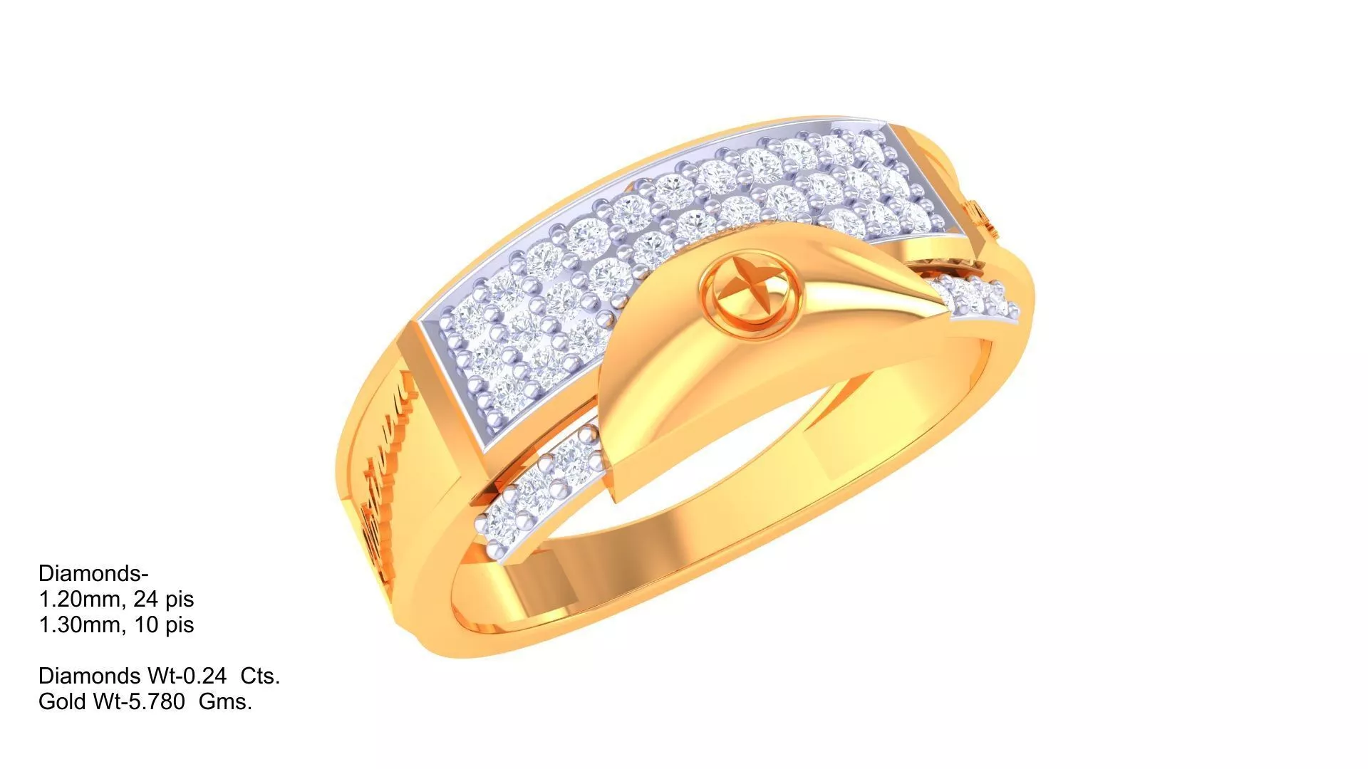Diamond Men Ring 3D print model