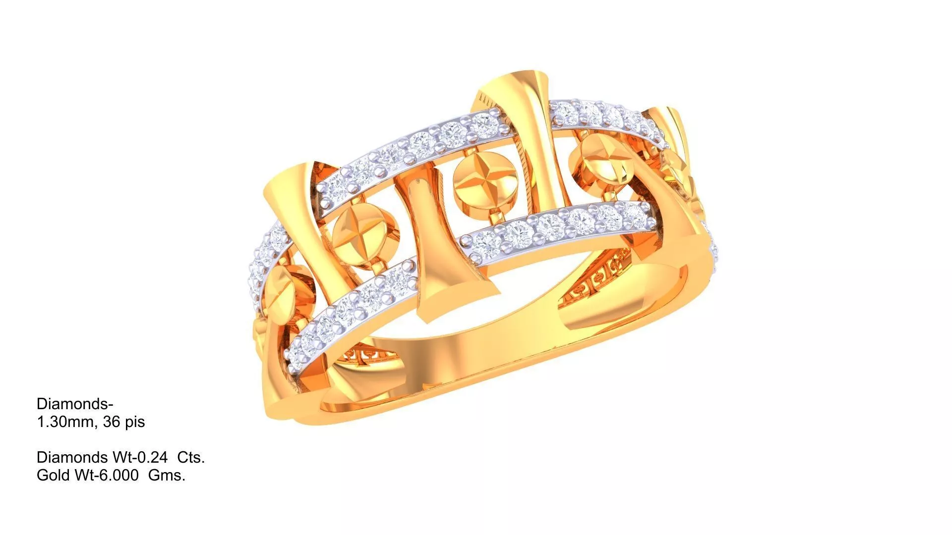 Diamond Men Ring 3D print model