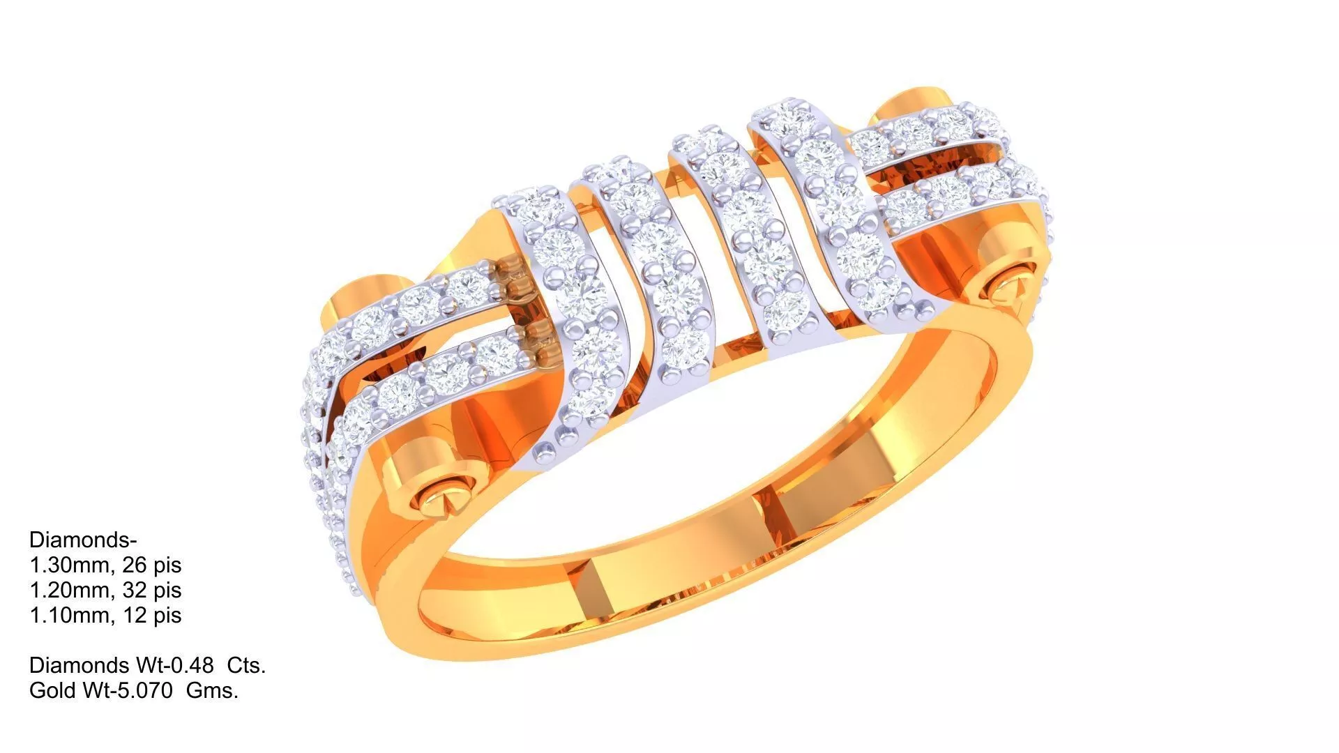 Diamond Men Ring 3D print model