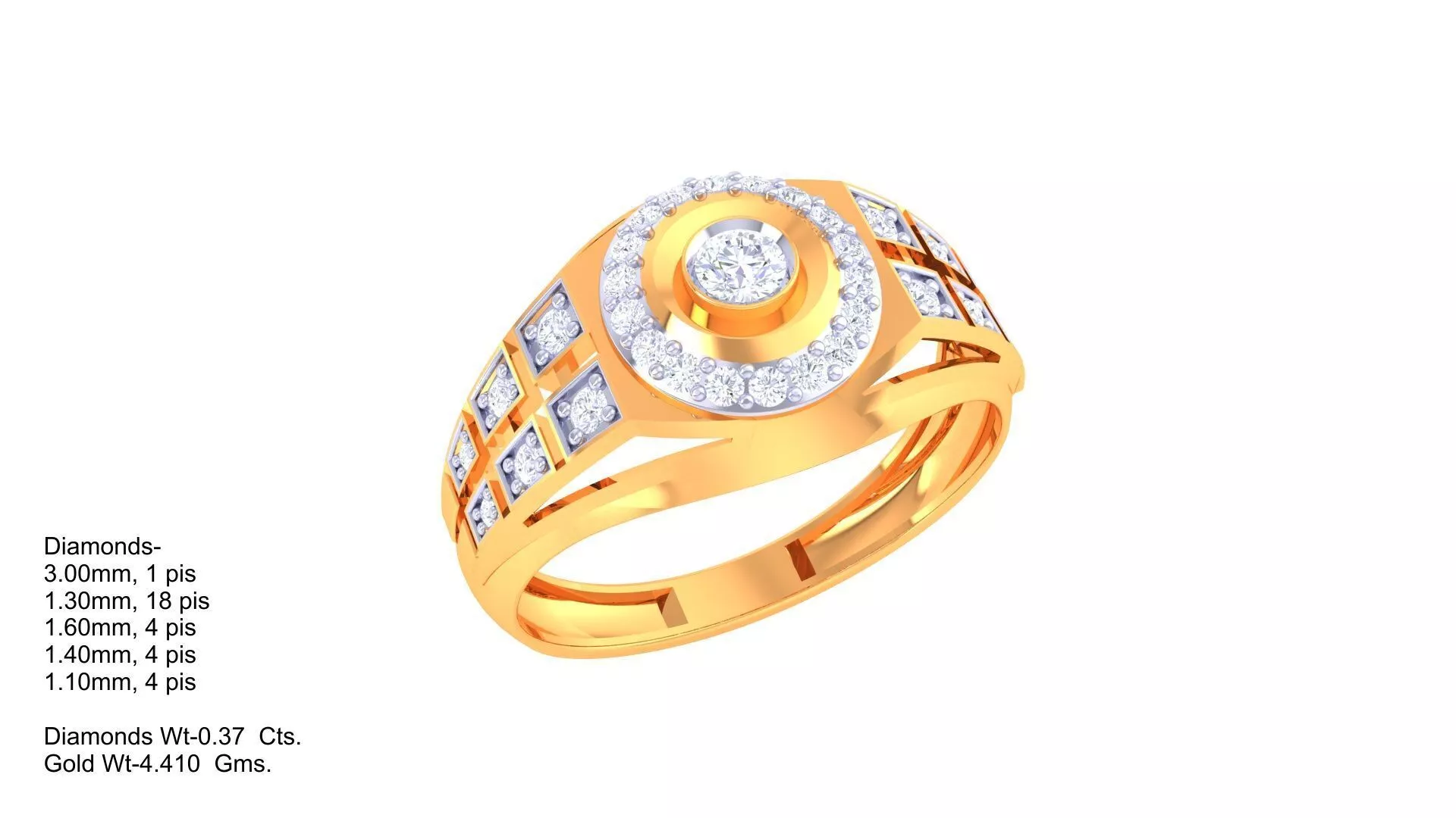 Diamond Men Ring 3D print model