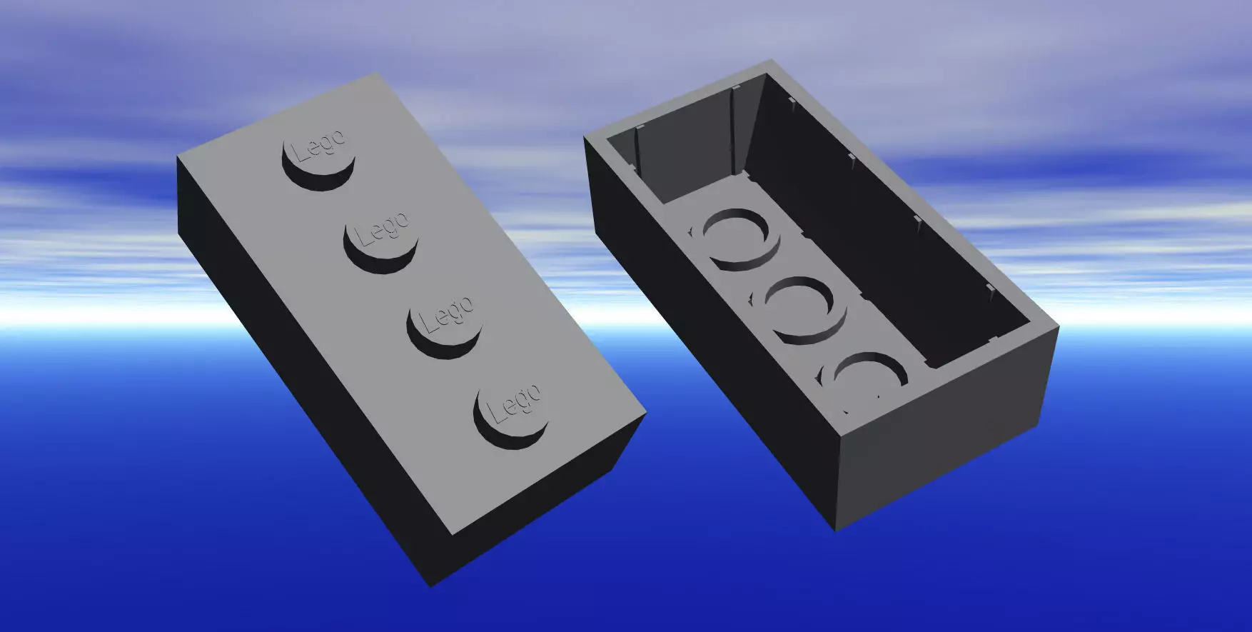 1x4 Lego Block Free 3D model_0