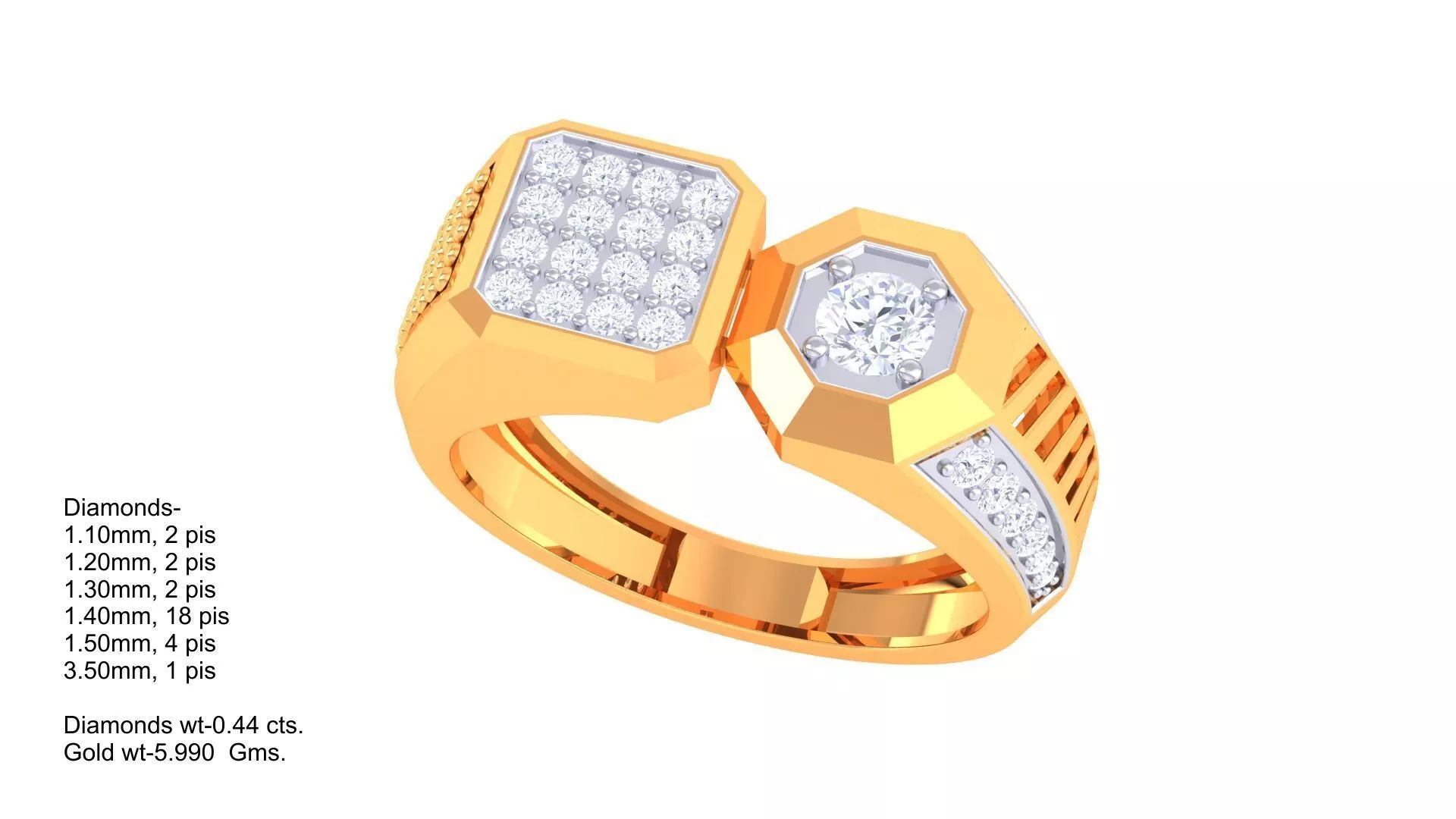 Diamond Men Ring 3D print model