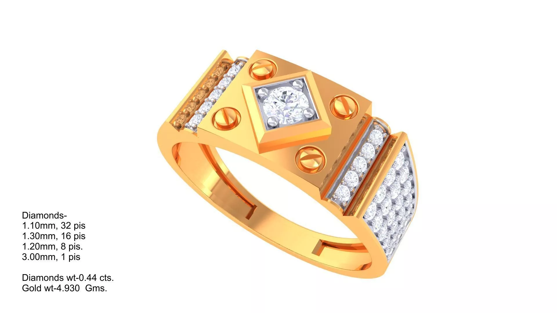 Diamond Men Ring 3D print model