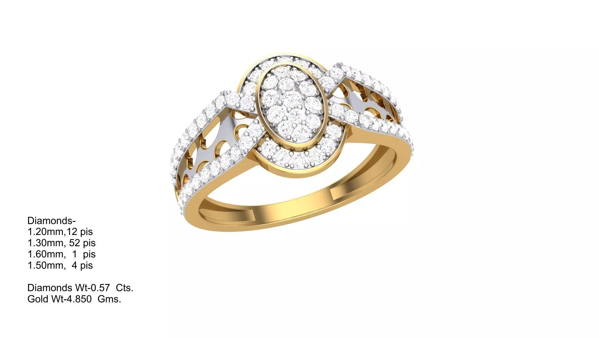 Diamond Men Ring 3D print model