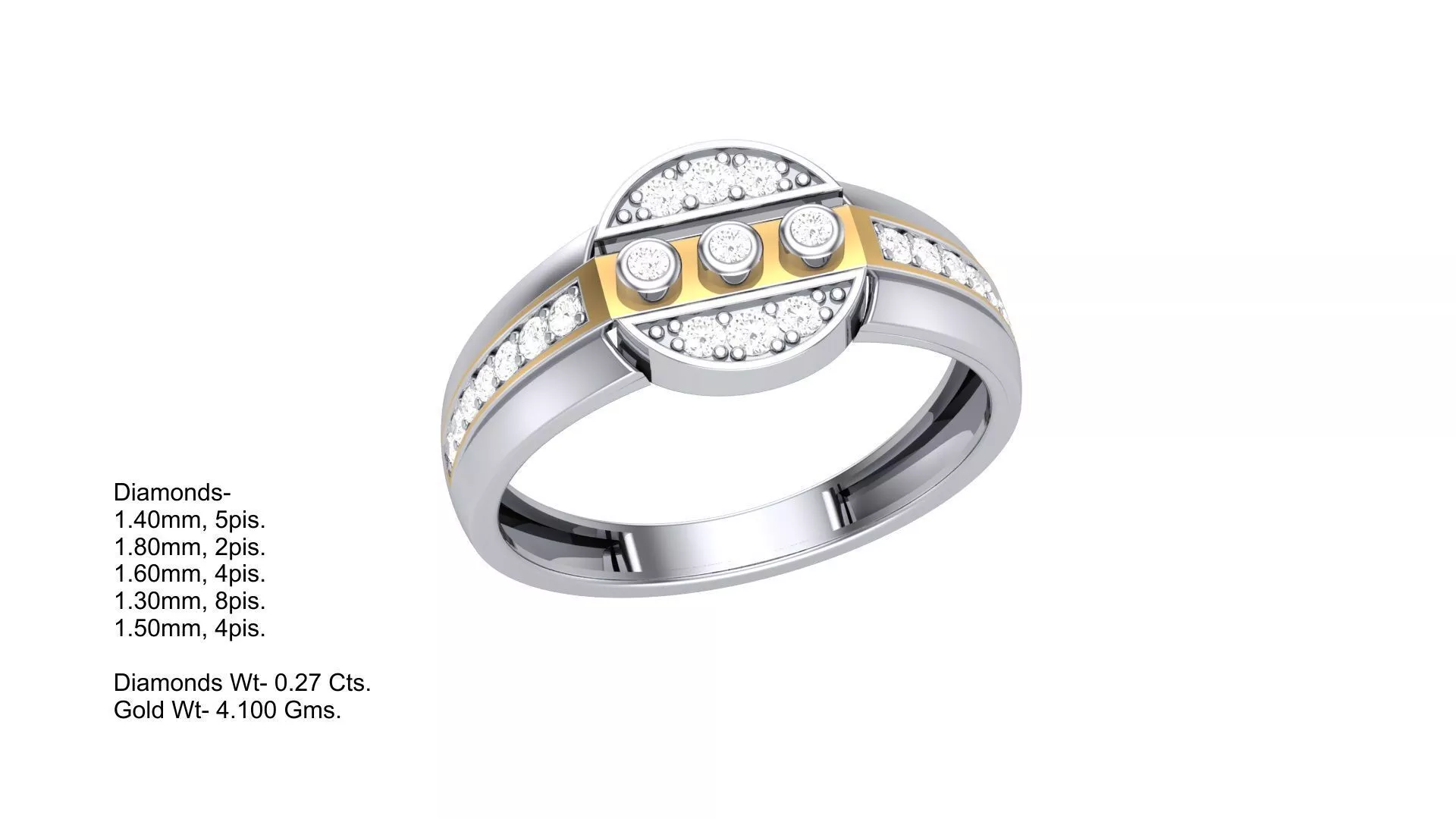 Diamond Men Ring 3D print model