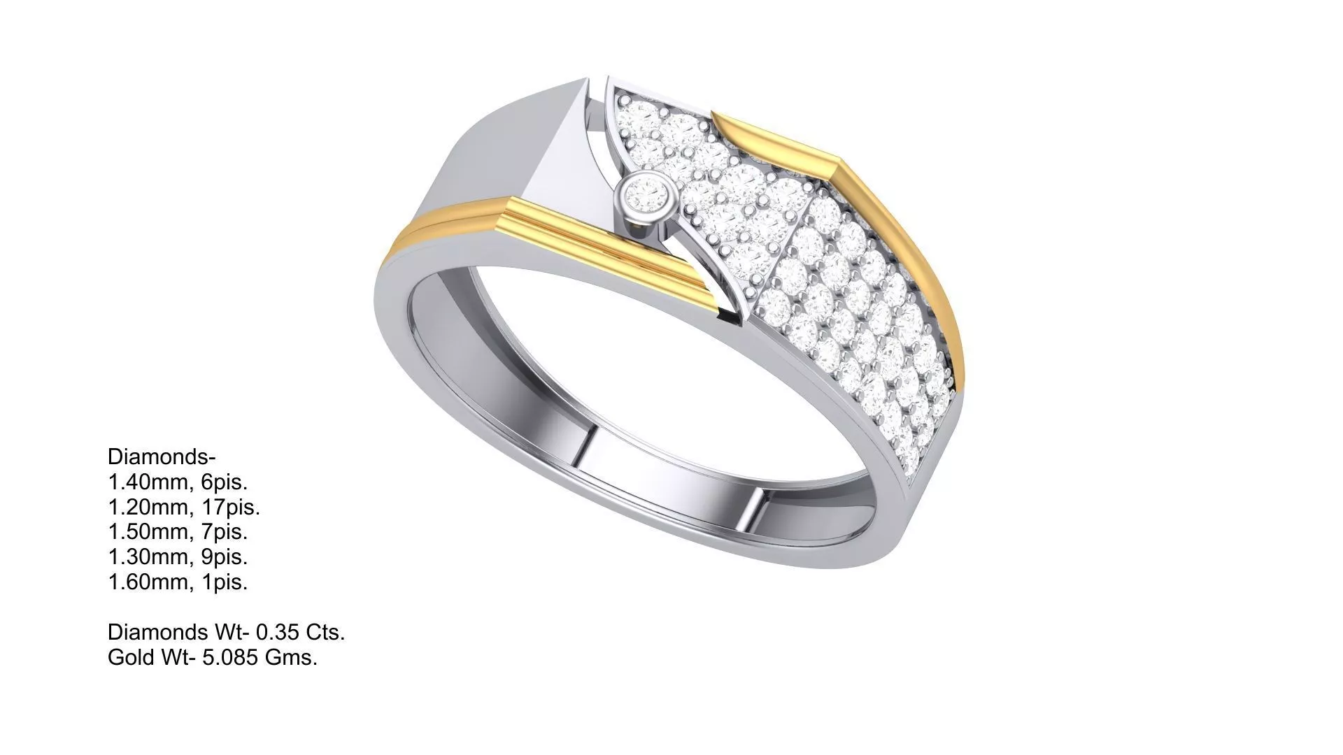Diamond Men Ring 3D print model