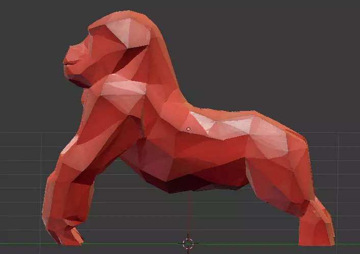 Low Poly Gorilla Sculpture - 3D Print Ready 3D print model