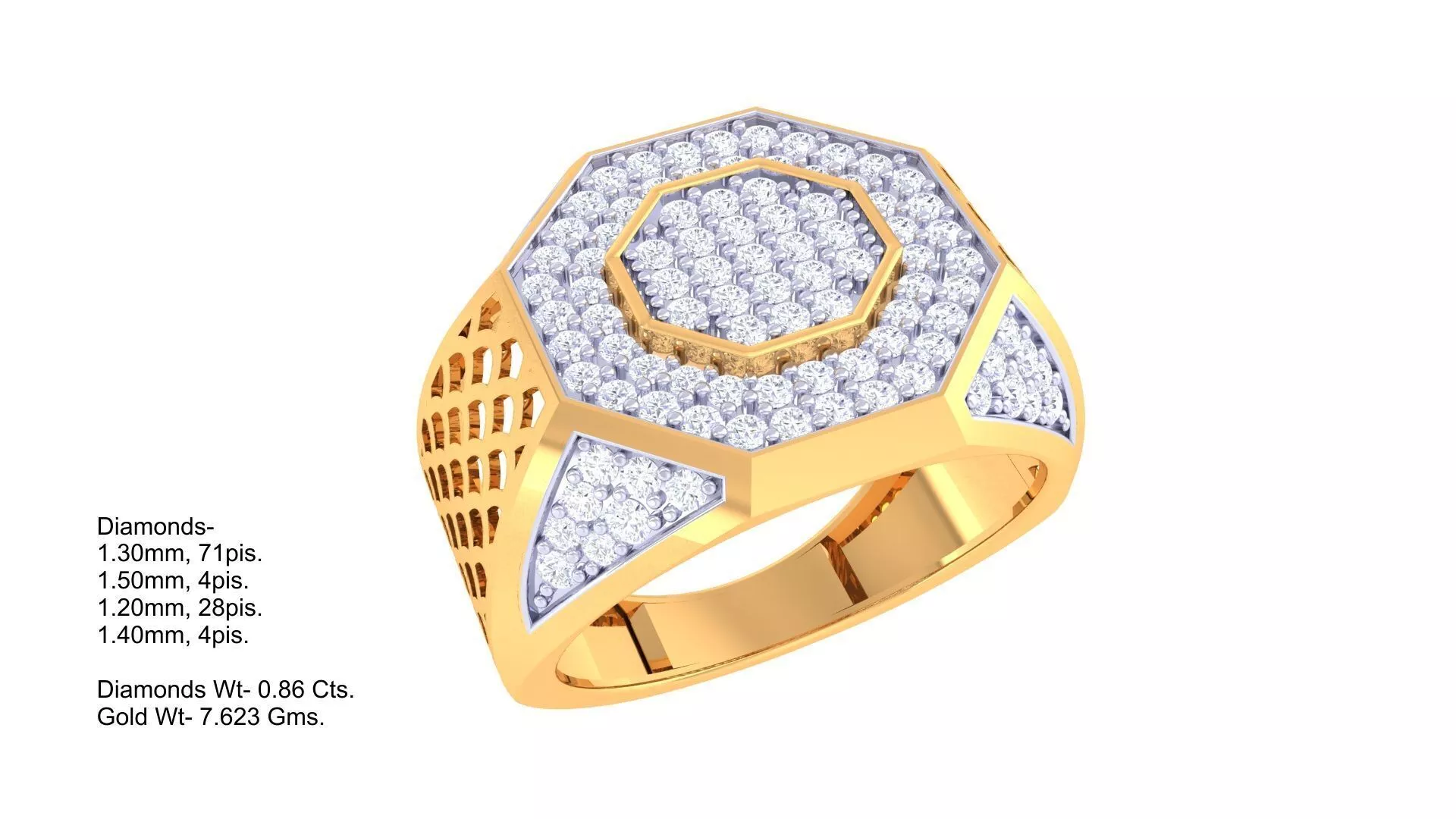 Diamond Men Ring 3D print model