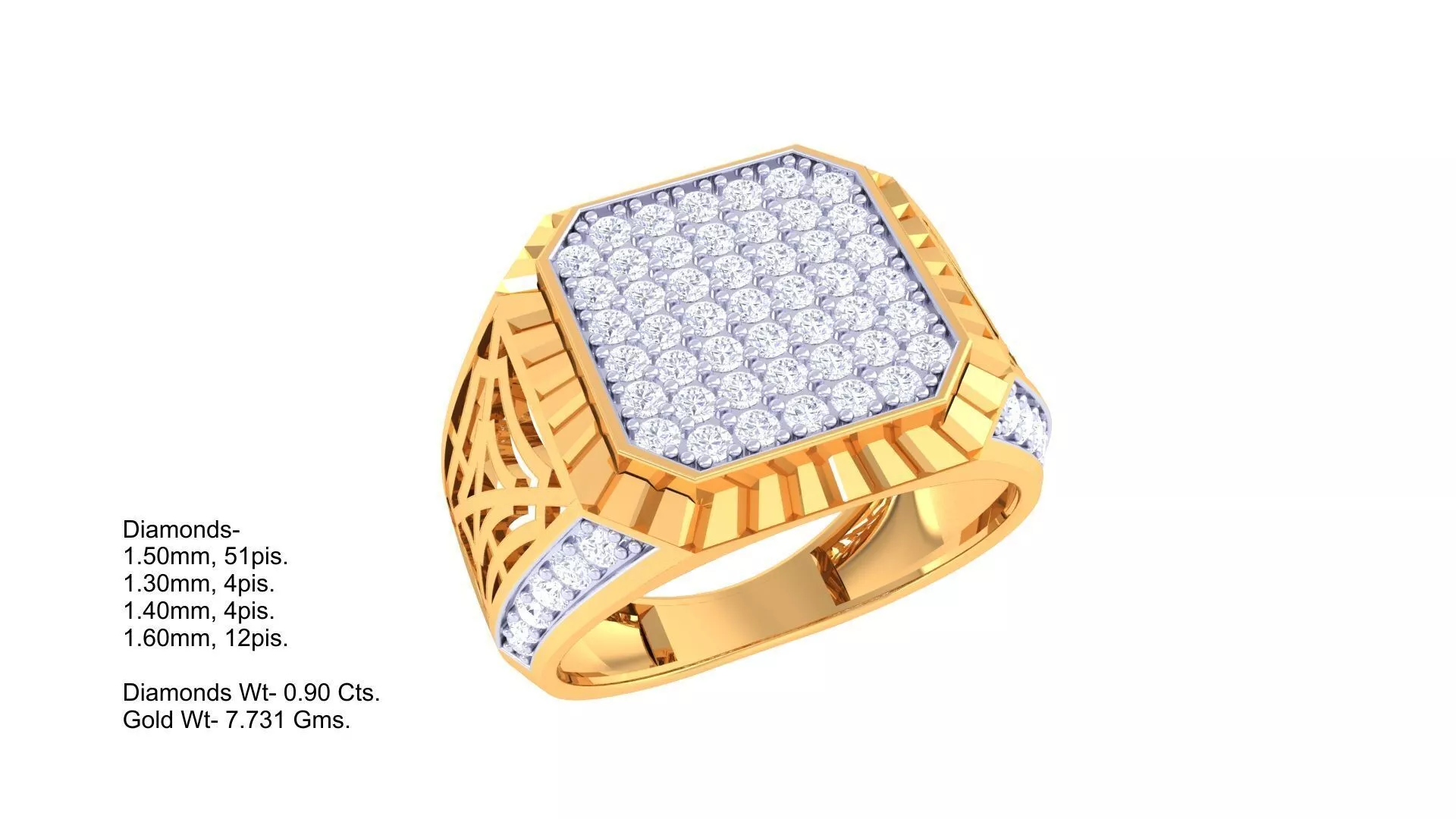 Diamond Men Ring 3D print model