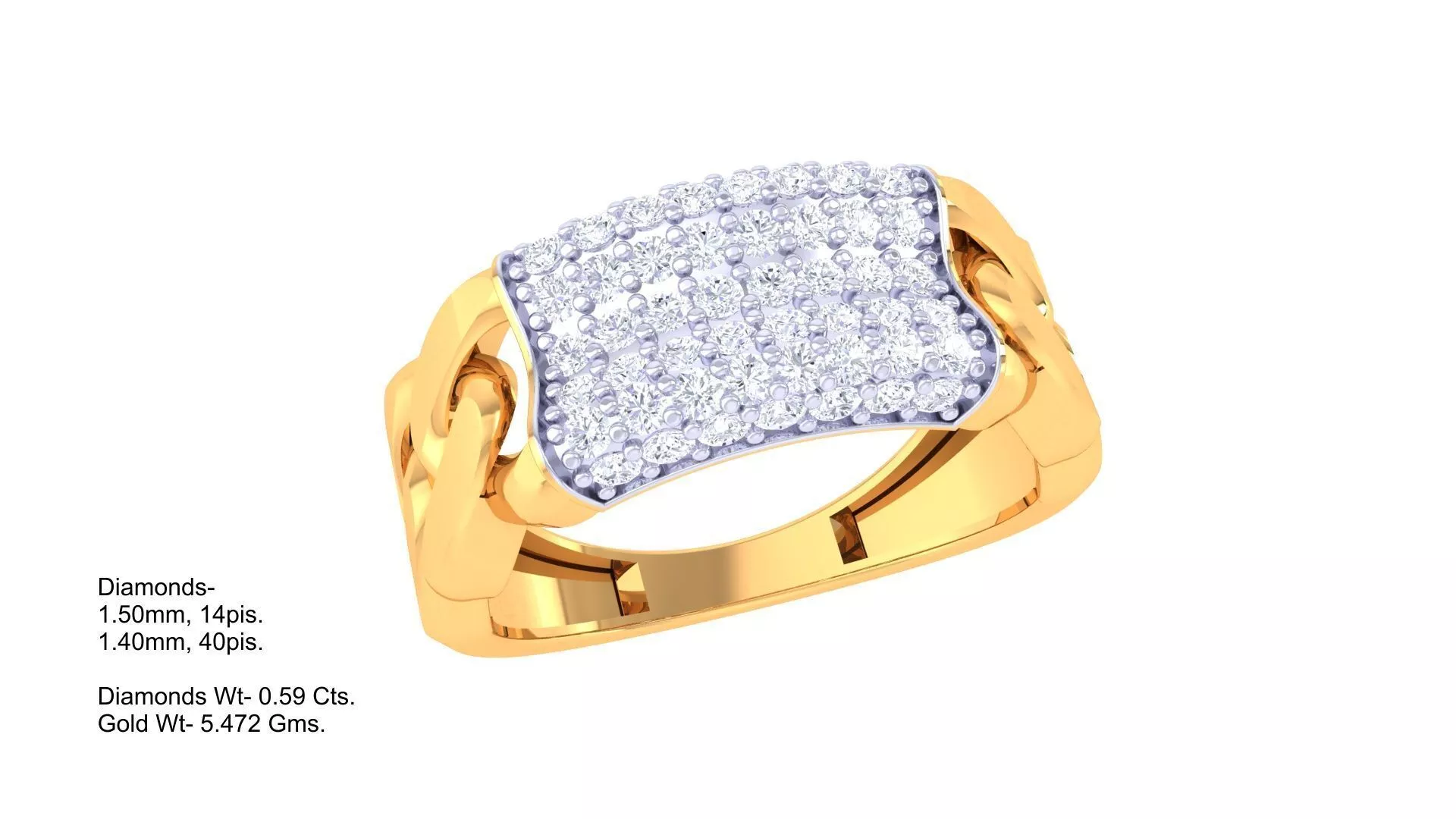 Diamond Men Ring 3D print model