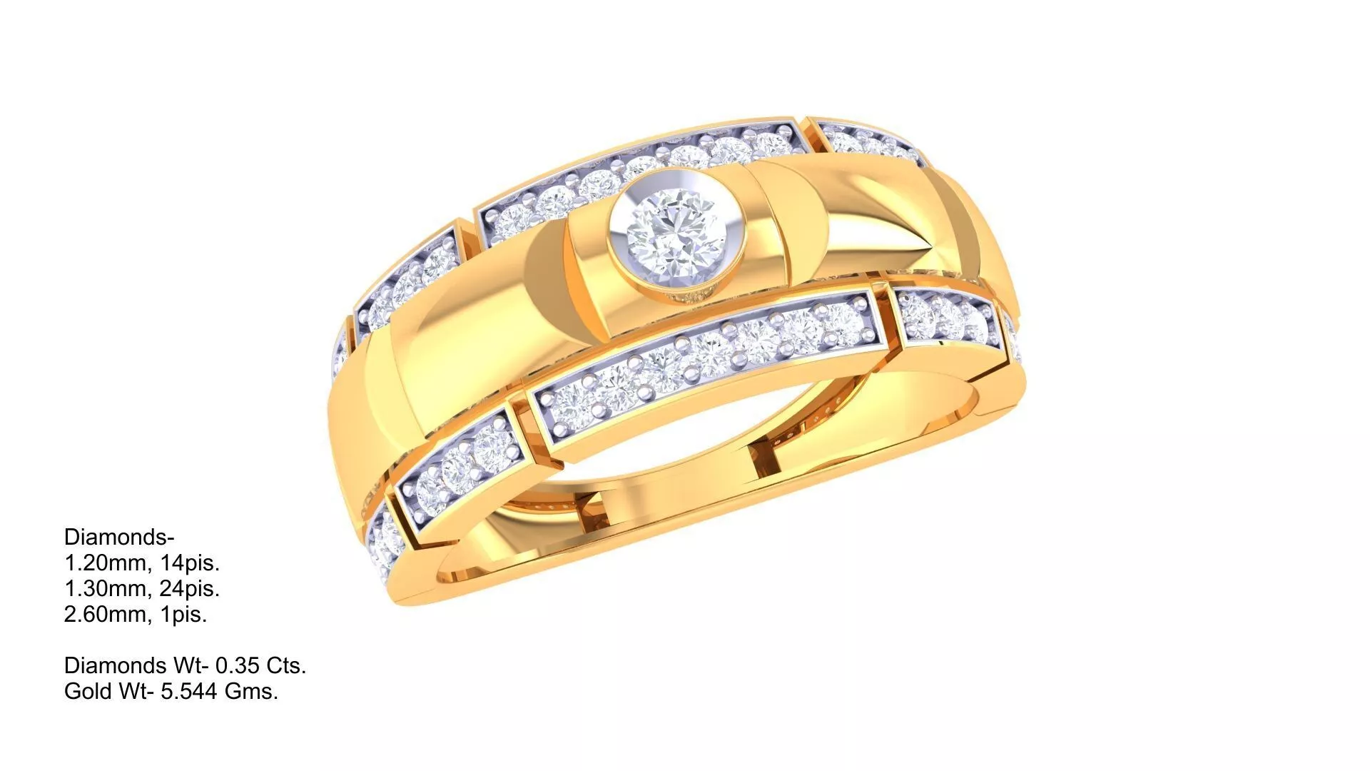 Diamond Men Ring 3D print model