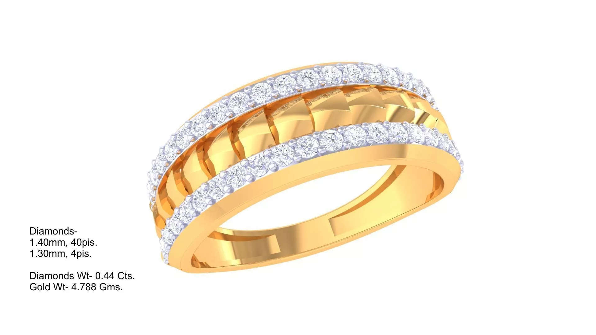 Diamond Men Ring 3D print model