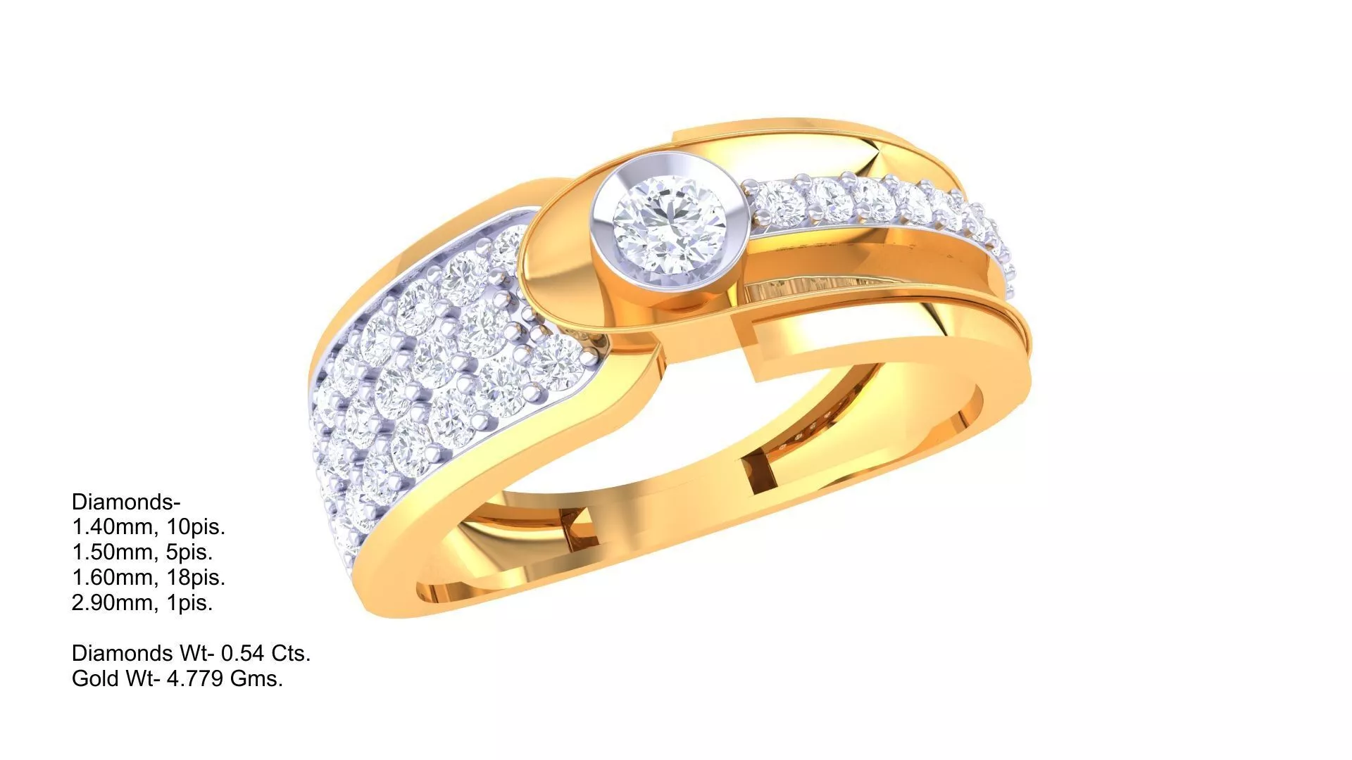 Diamond Men Ring 3D print model