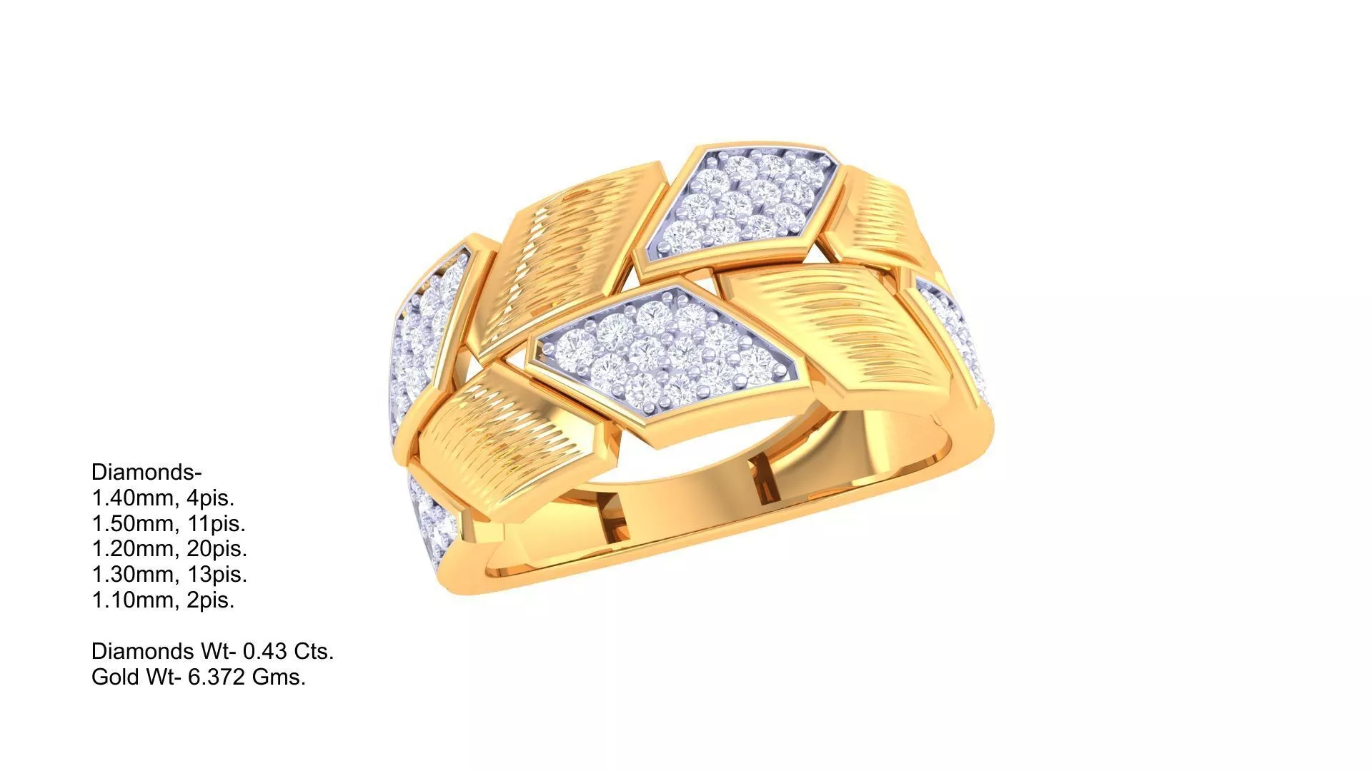 Diamond Men Ring 3D print model