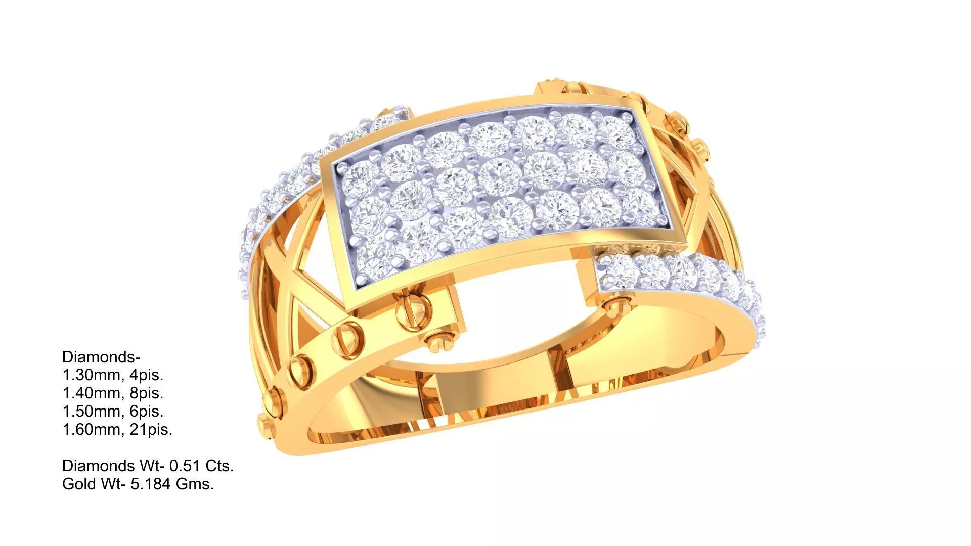 Diamond Men Ring 3D print model