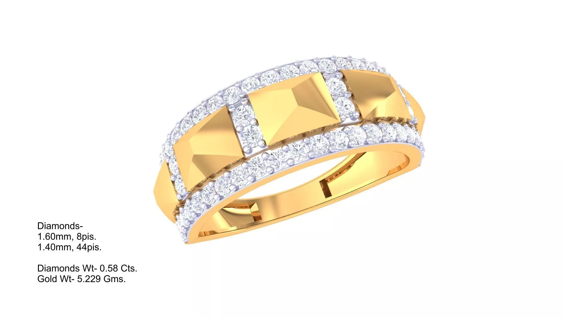 Diamond Men Ring 3D print model