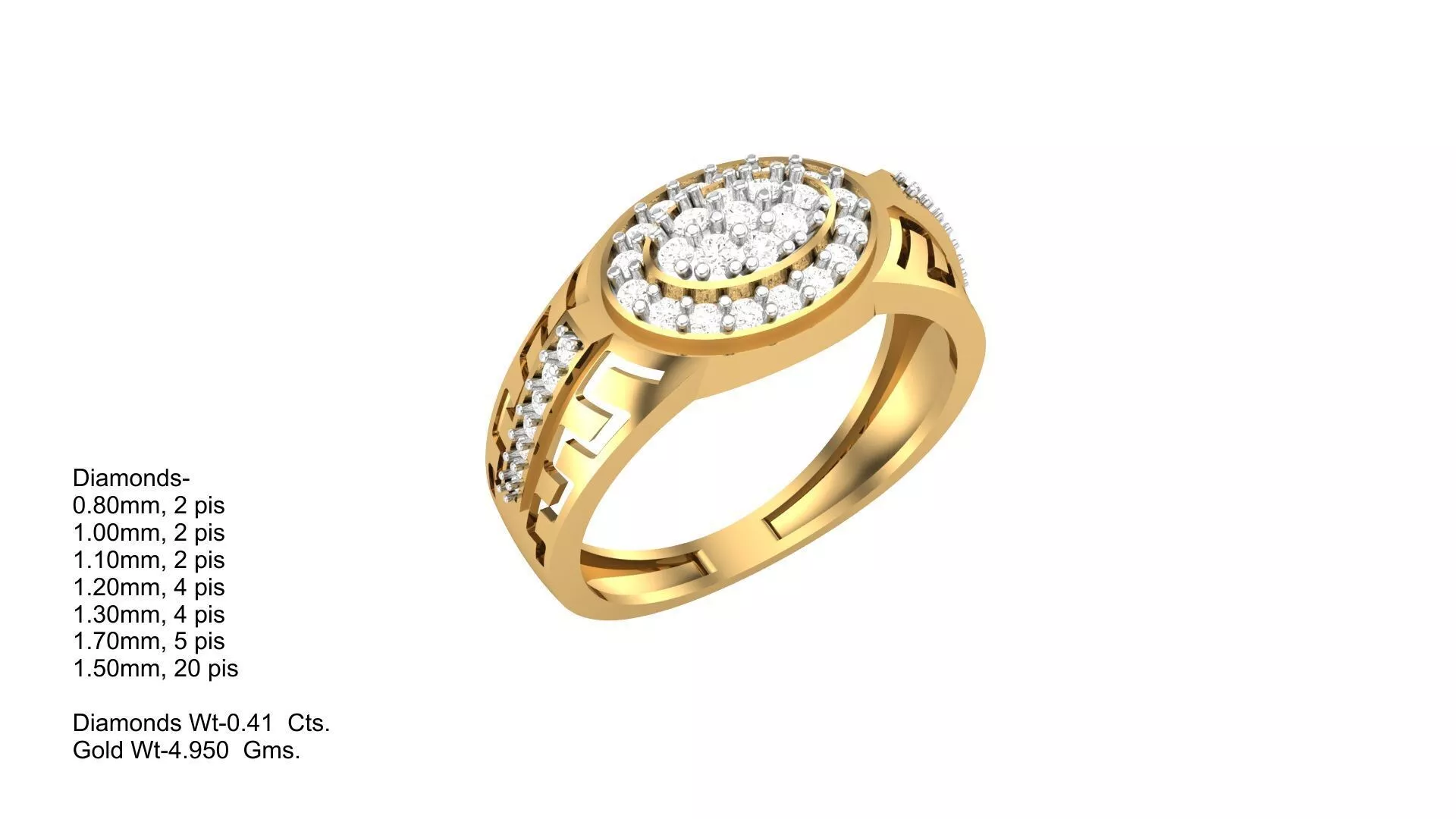 Diamond Men Ring 3D print model