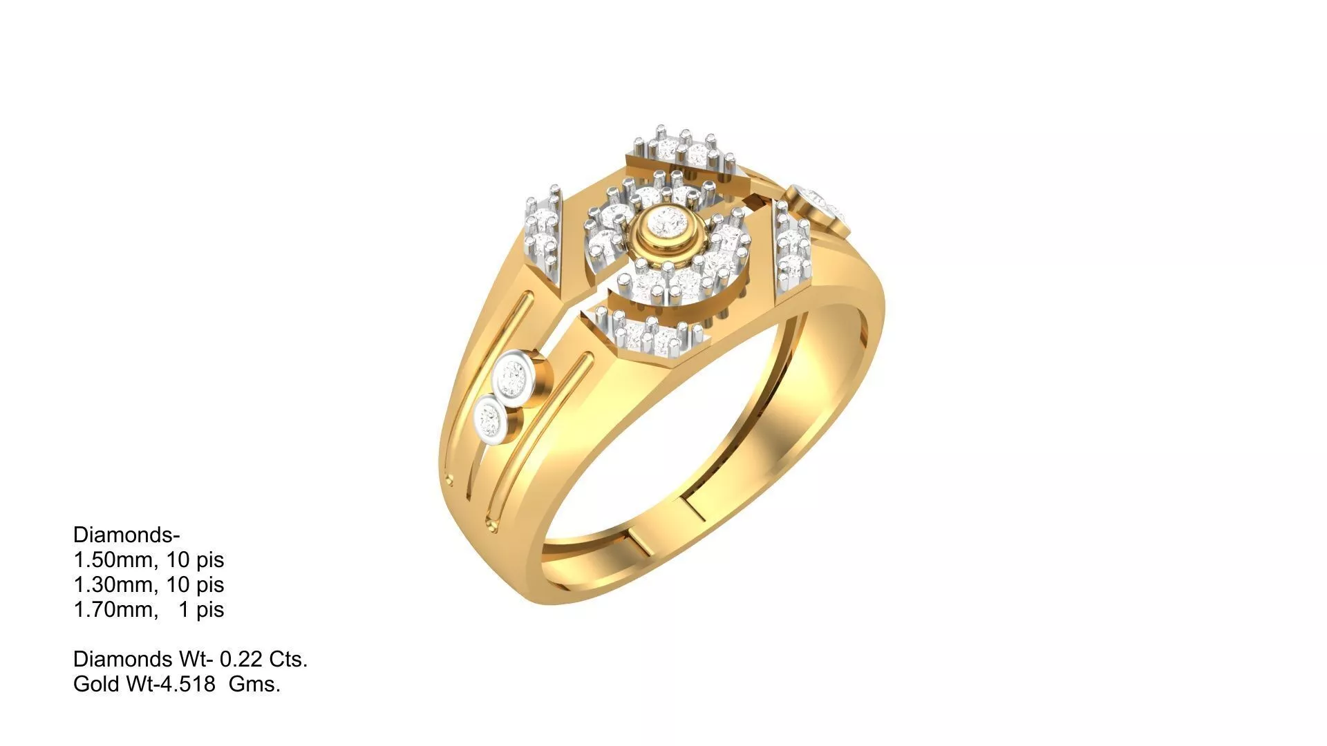 Diamond Men Ring 3D print model