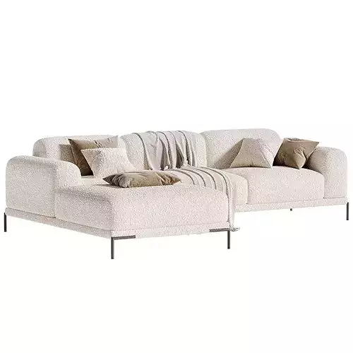 Marlet Corner Sofa Low-poly 3D model 5