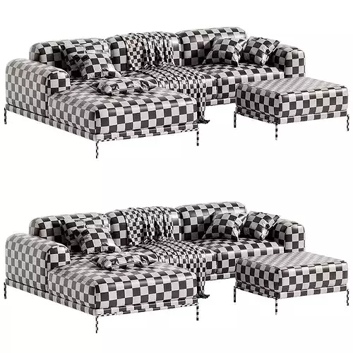 Marlet Corner Sofa Low-poly 3D model 7