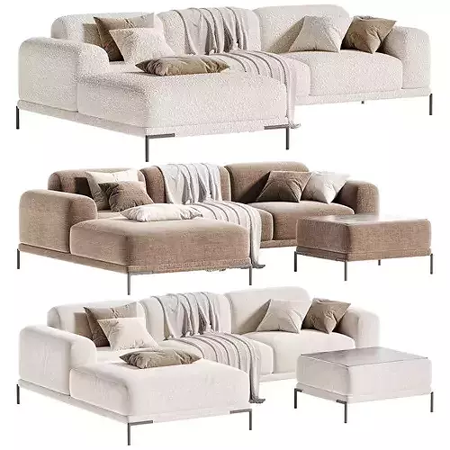 Marlet Corner Sofa Low-poly 3D model 3