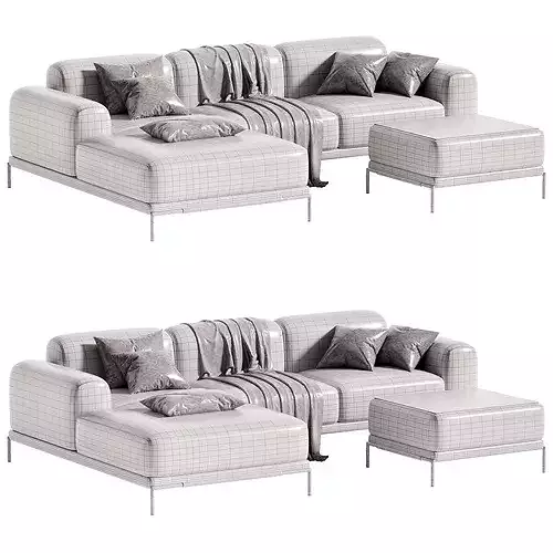 Marlet Corner Sofa Low-poly 3D model 6